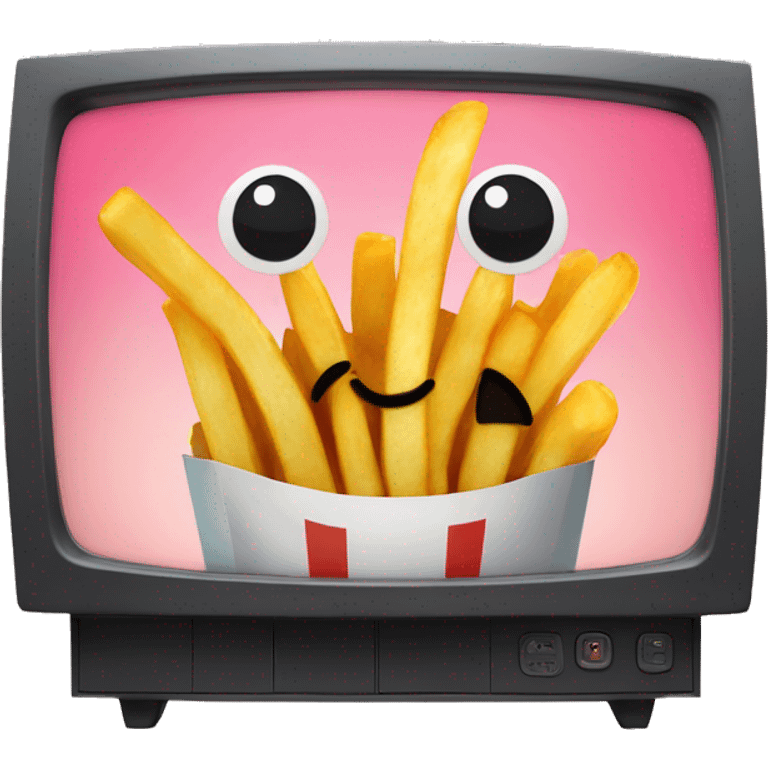 french fries watching TV emoji