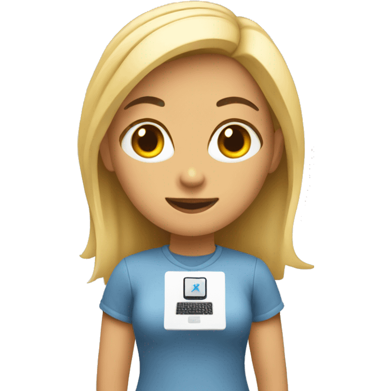 girl with apple pc coding emoji