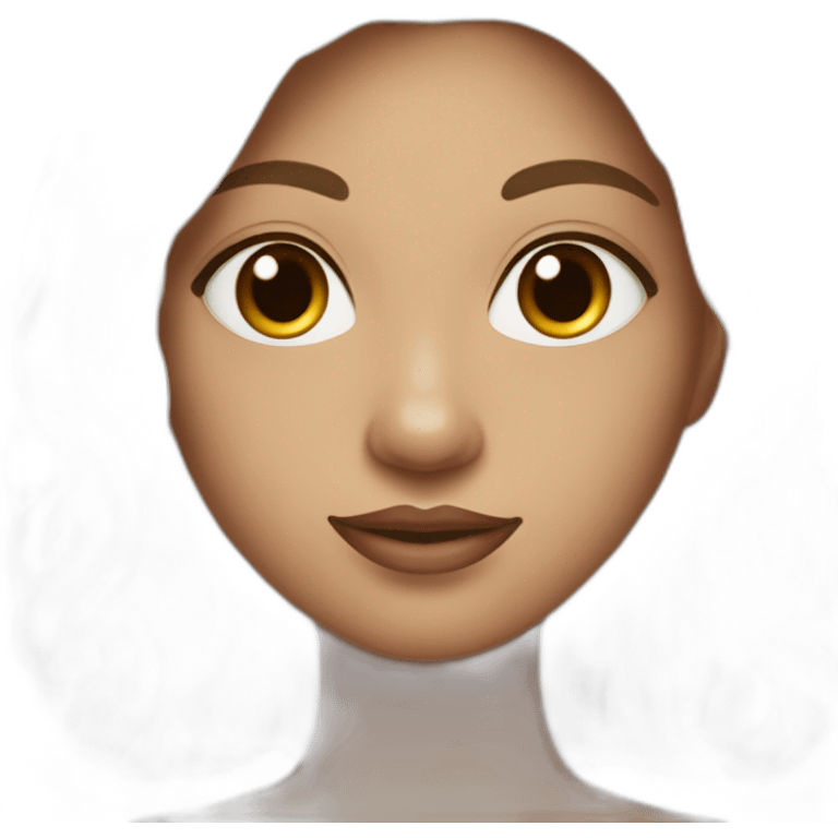 jeune femme de couleur de peau blanche avec de grosse poitrine et des cheveux marron emoji