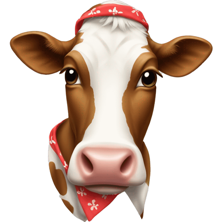 cow with bandana on emoji