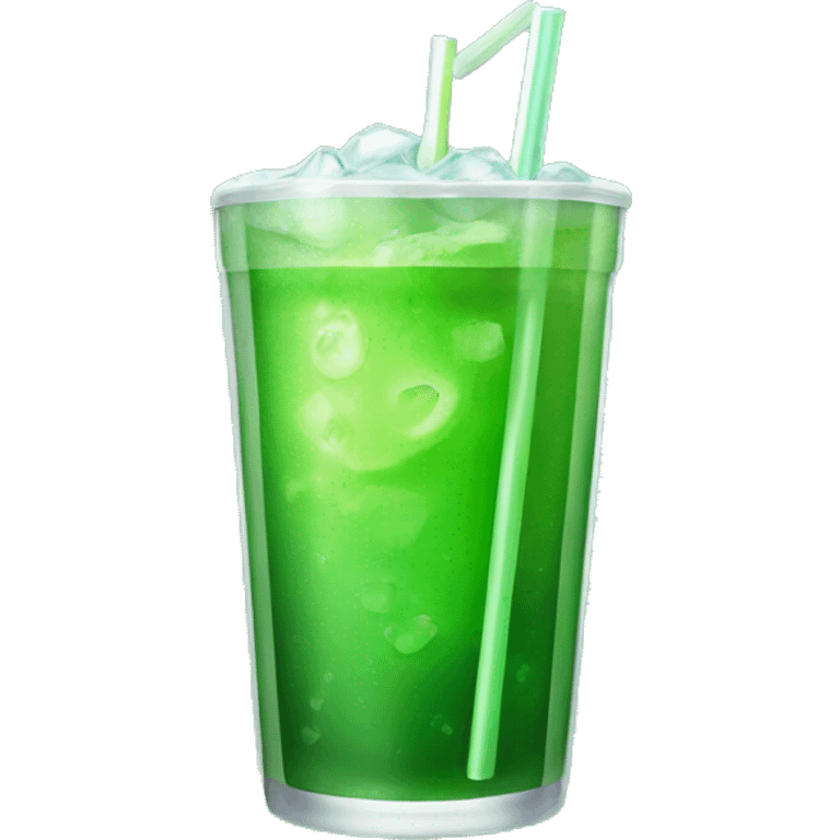 Green drink with straw and ice  emoji