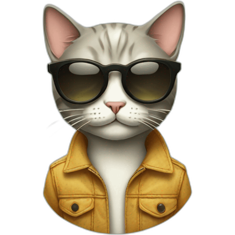 hipster cat wearing sunglasses emoji