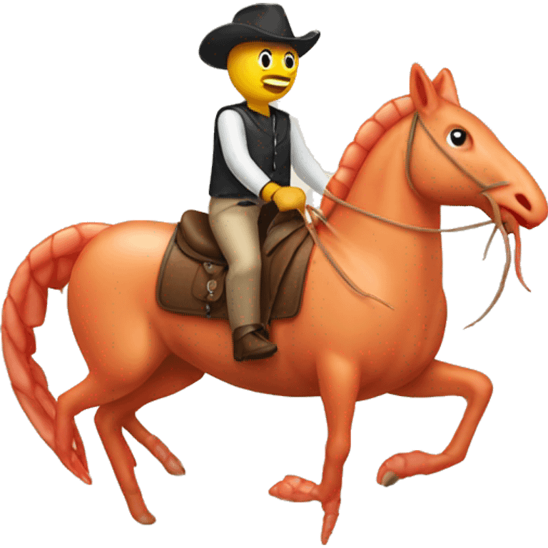 Shrimp riding a horse emoji