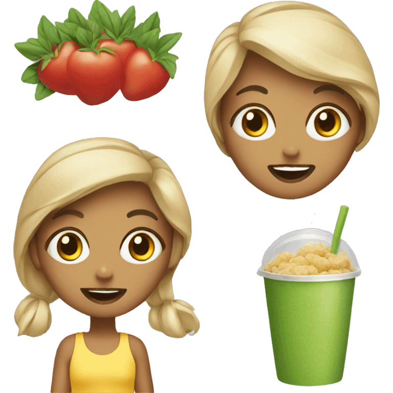 Healthy girl food emoji