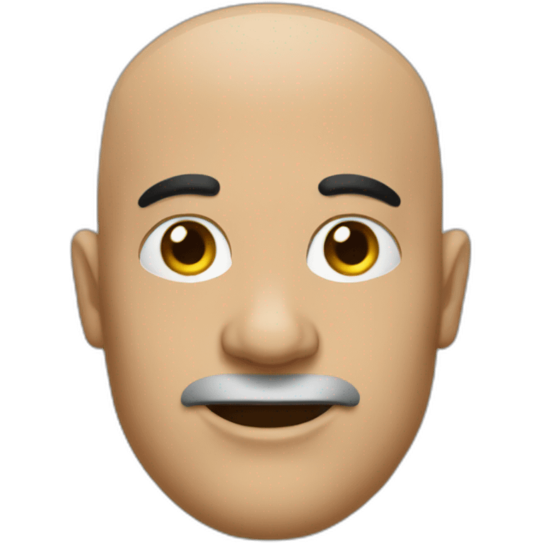 Bald man with black mohawk emoji