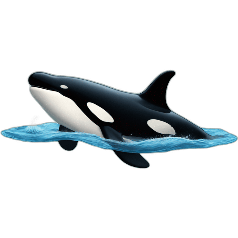 One orca on water emoji