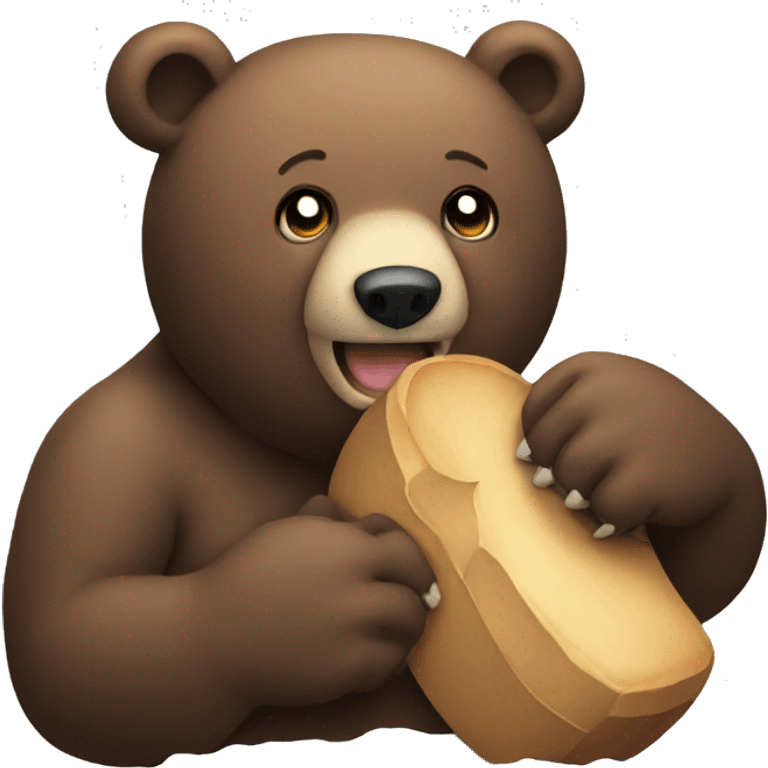 a bear chewing on a bear  emoji