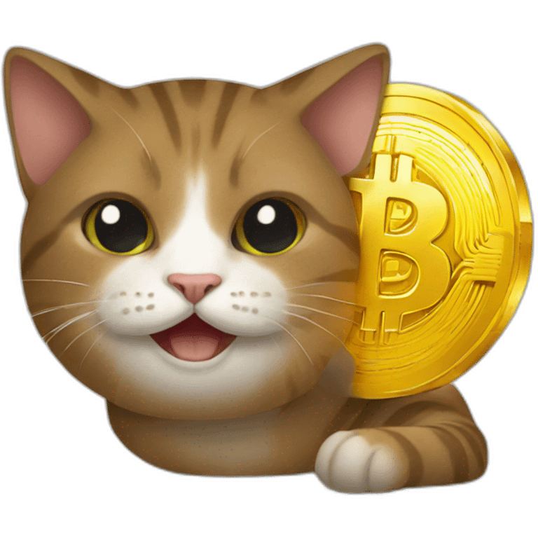 cat holding bitcoin emoji