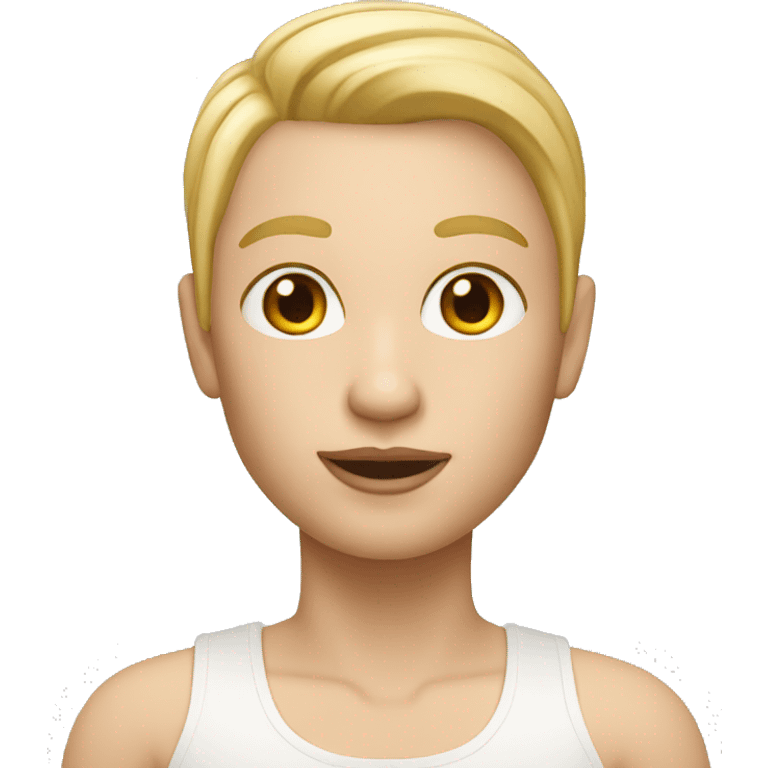 memoji with white skin, blonde buzzed fade emoji