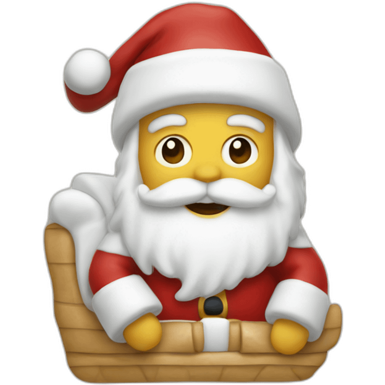 santa claus on an inc cream emoji