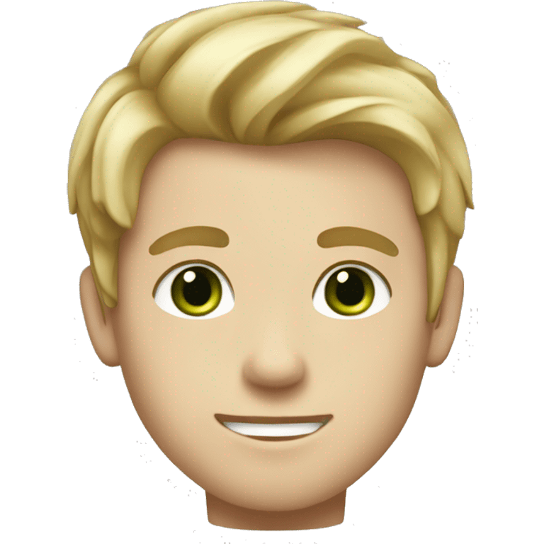 Charming boy with blond and brown hair and green eyes  emoji