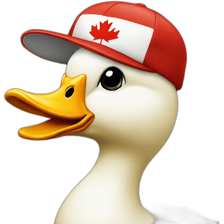 duck with canadian cap emoji