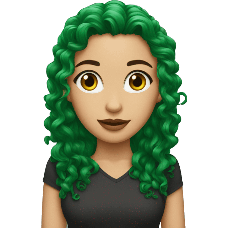 Reina de pelo rizado y ojos verdes emoji