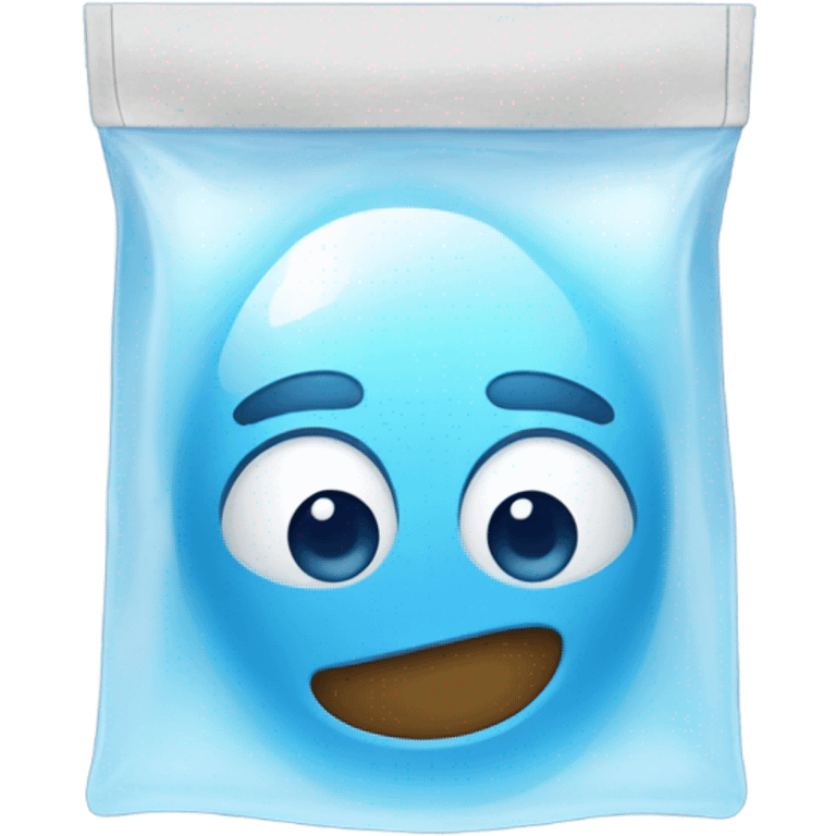 Ice in a small zip bag emoji