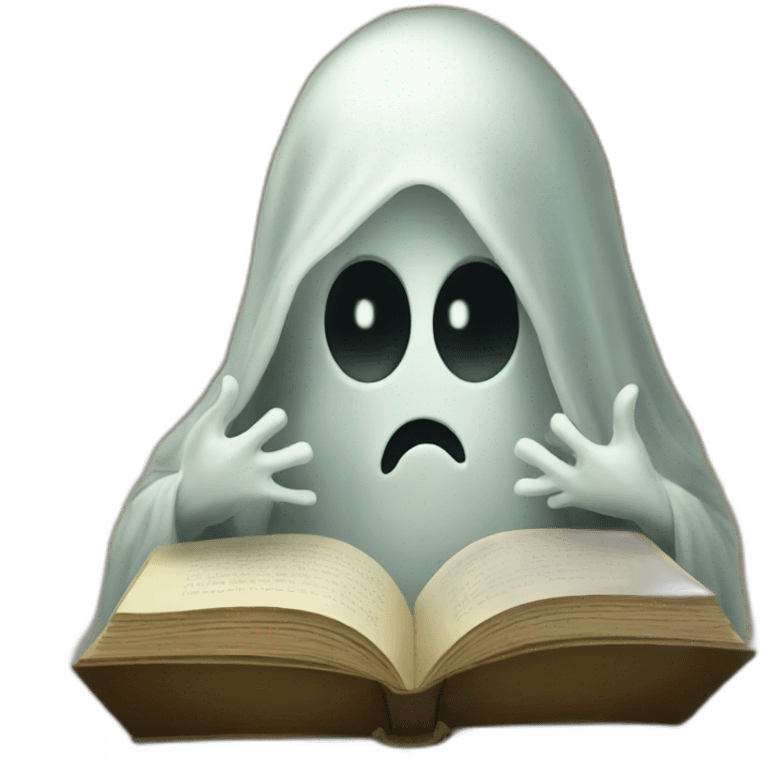 Ghost reading a book emoji