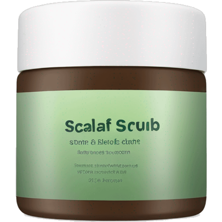 bottle of scalp scrub with label emoji