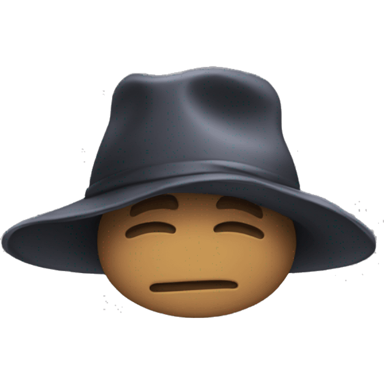 Hat down as respect emoji