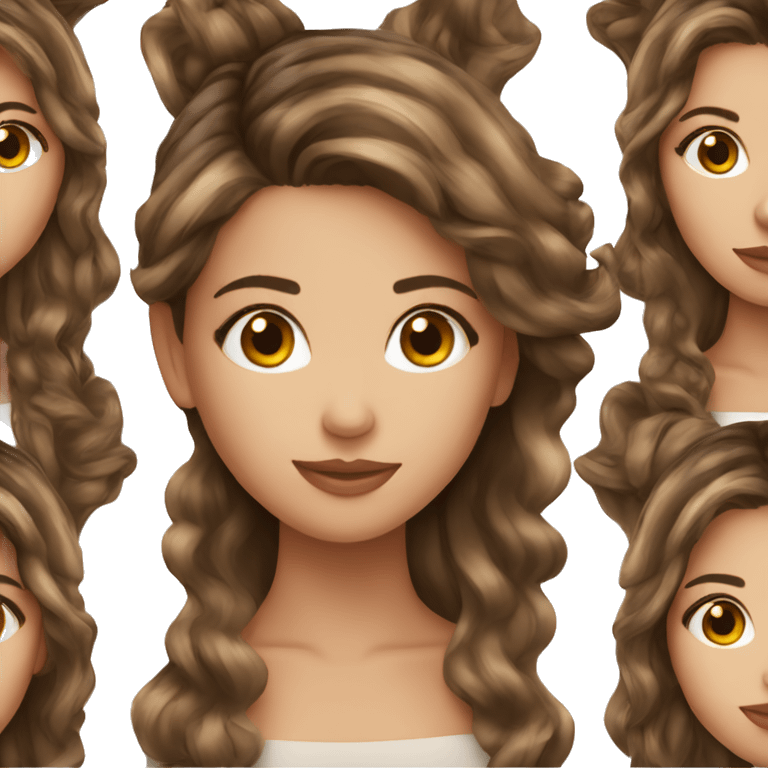 pretty balayage brunette girl  emoji