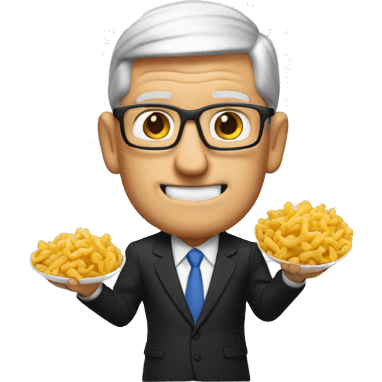 tim cook with macaroni  emoji