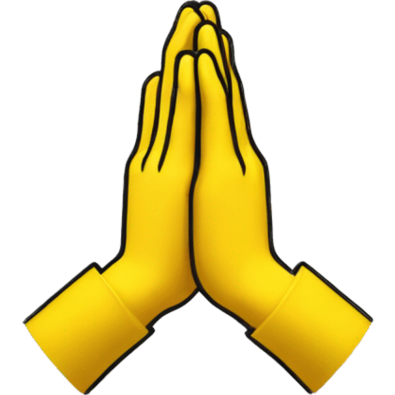 Yellow Warning sign with praying Hands as symbol emoji