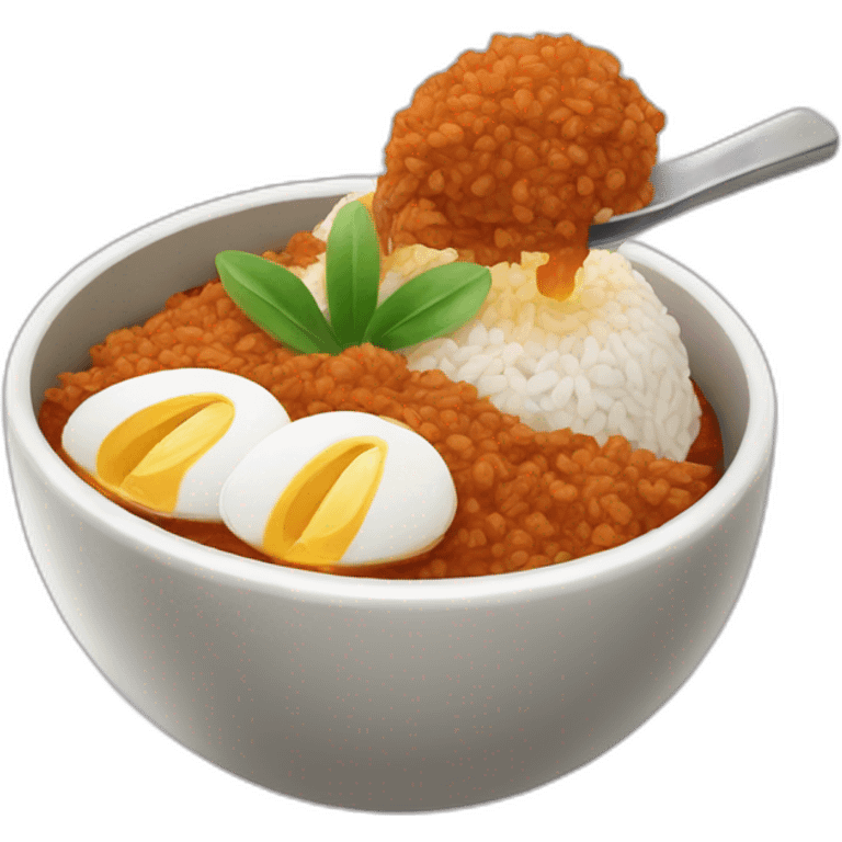 Nasi lemak with spoon emoji