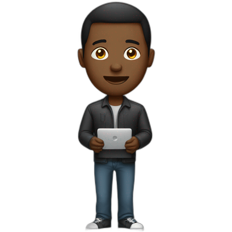 Black men with computer emoji