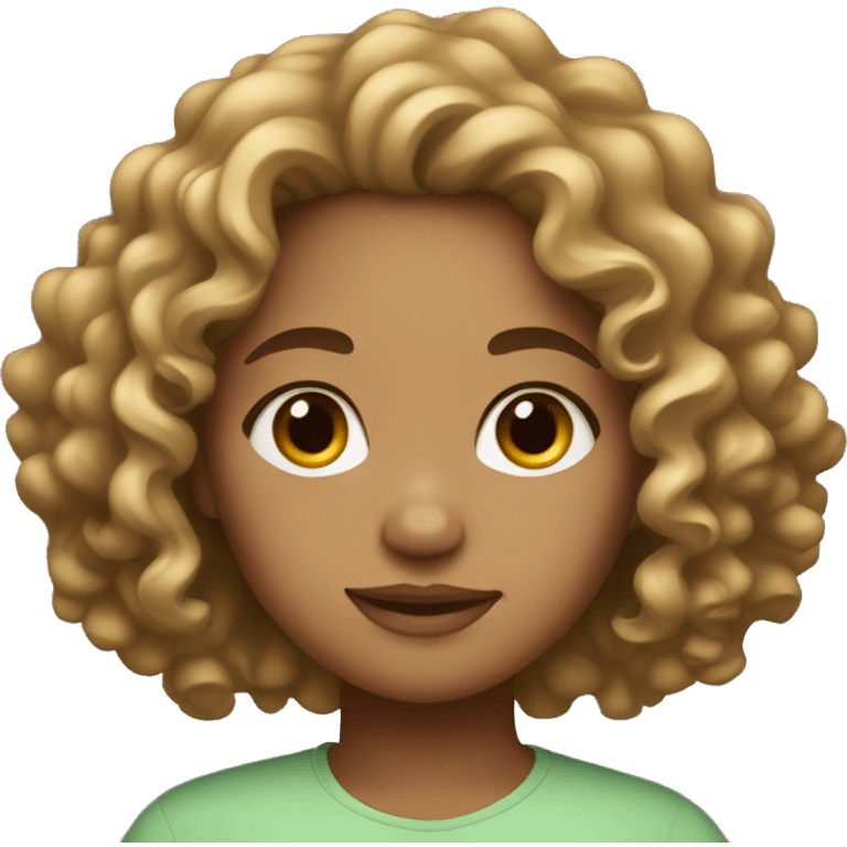 light skin girl with curly hair emoji