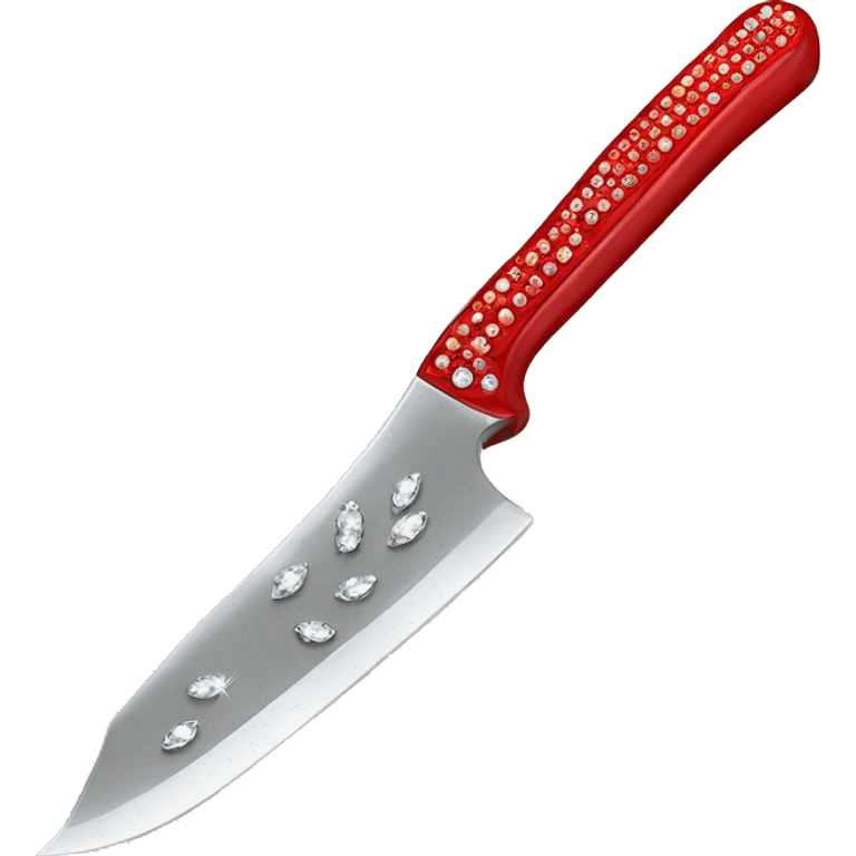 one red knife with rhinestones all over the blade and handle emoji