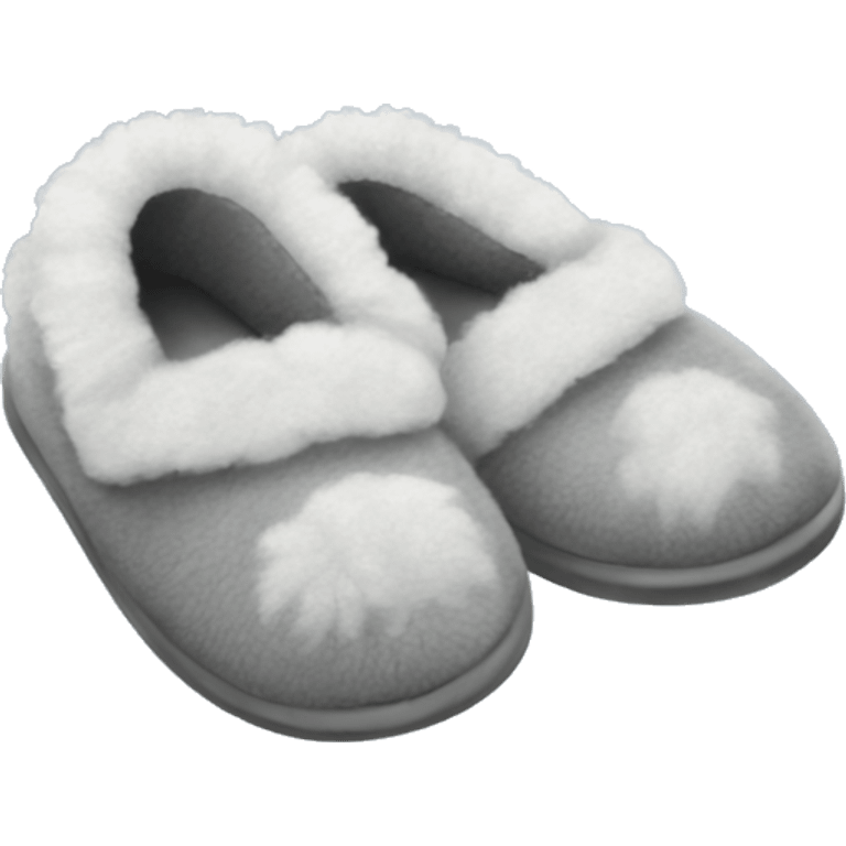 Fluffy gray slippers emoji