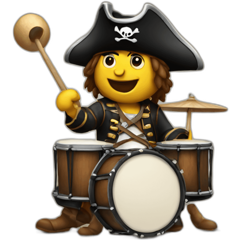 pirate playing drumkit emoji