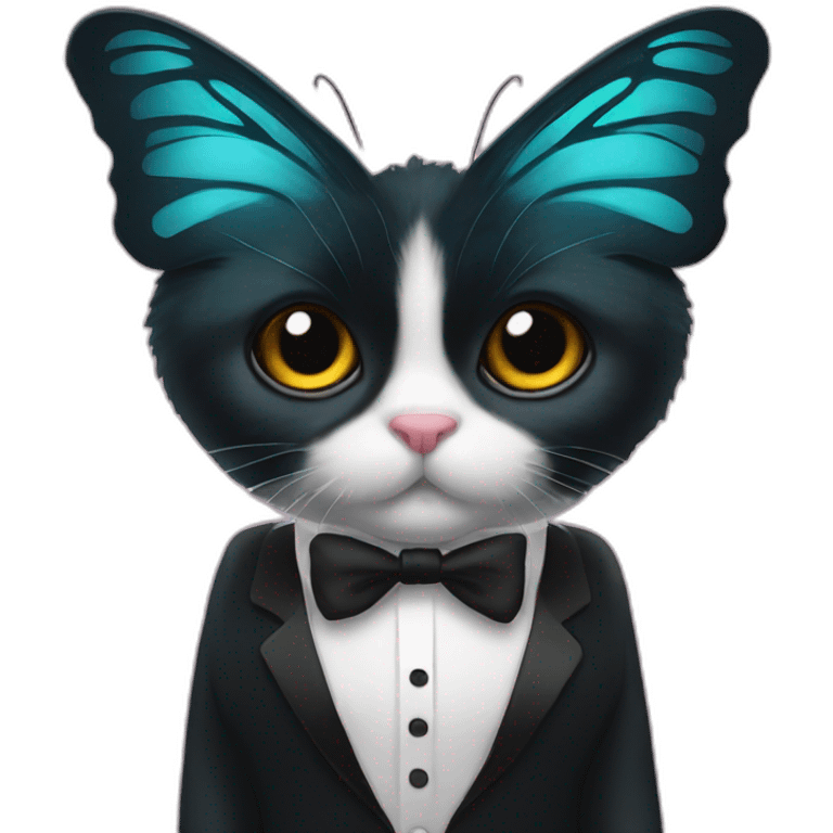 butterfly with tuxedo emoji