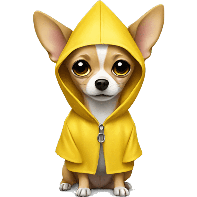 Chihuahua in a yellow raincoat emoji