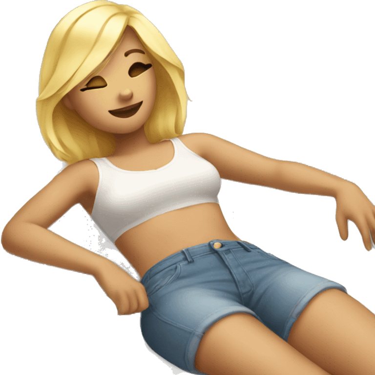 Blonde clean girl relaxing  emoji