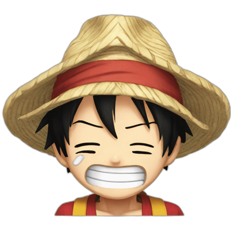 Luffy crying from laughing emoji