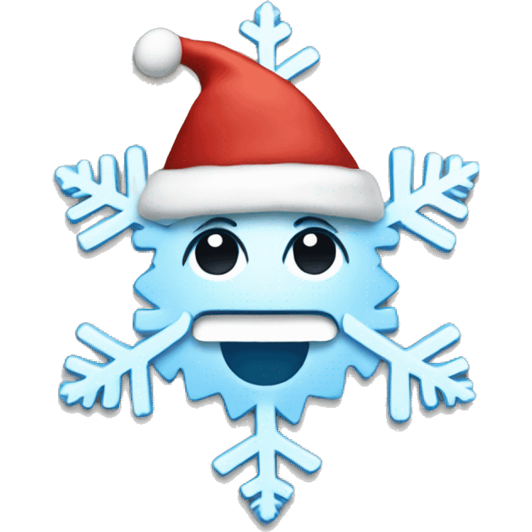 snowflake with christmas hat wihtout face emoji