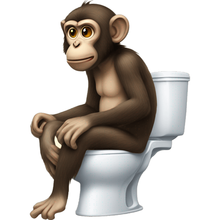 Monkey on toilet emoji