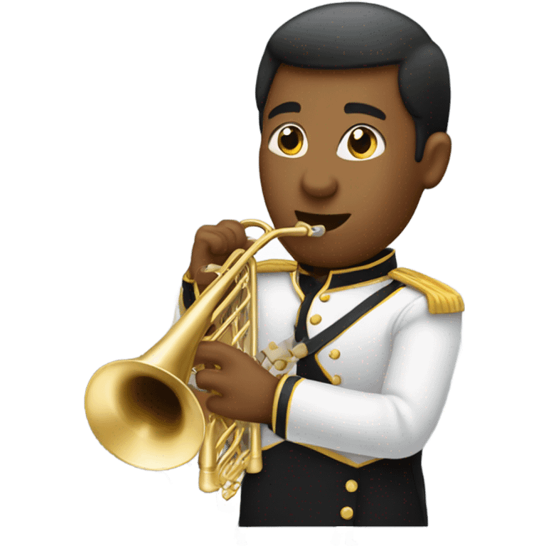 Marching band man playing trombone emoji