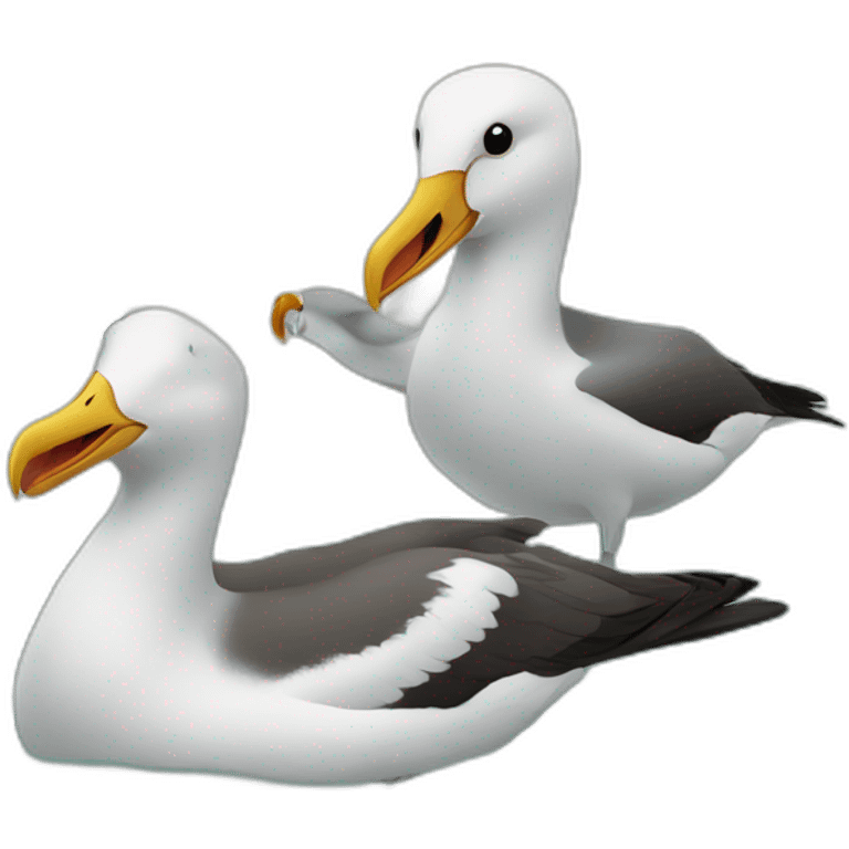 two albatrosses & one sailboat emoji