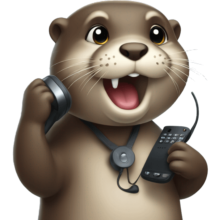 Otter talking on a phone emoji