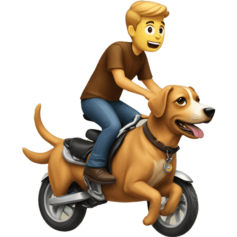 a guy riding a dog emoji