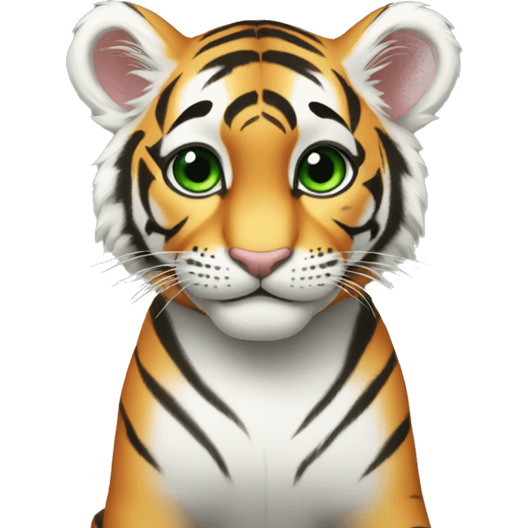 Baby tiger green eyes emoji