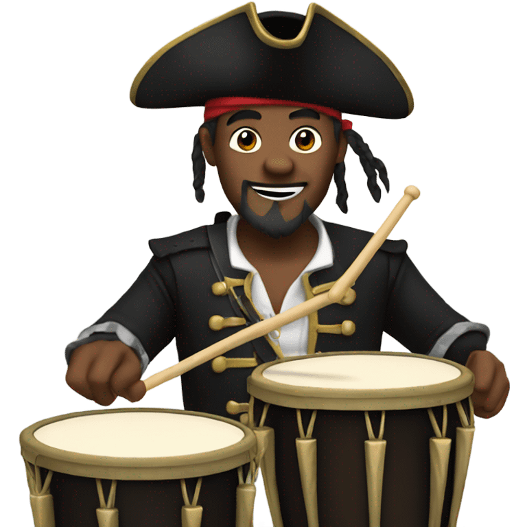 Pirate playing drums  emoji