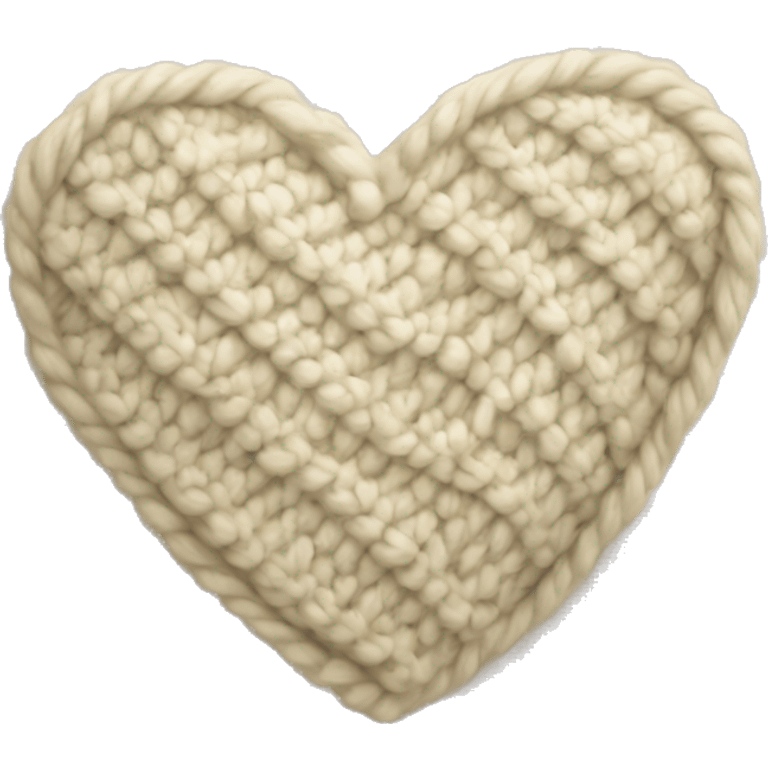 Cream colored knit heart emoji