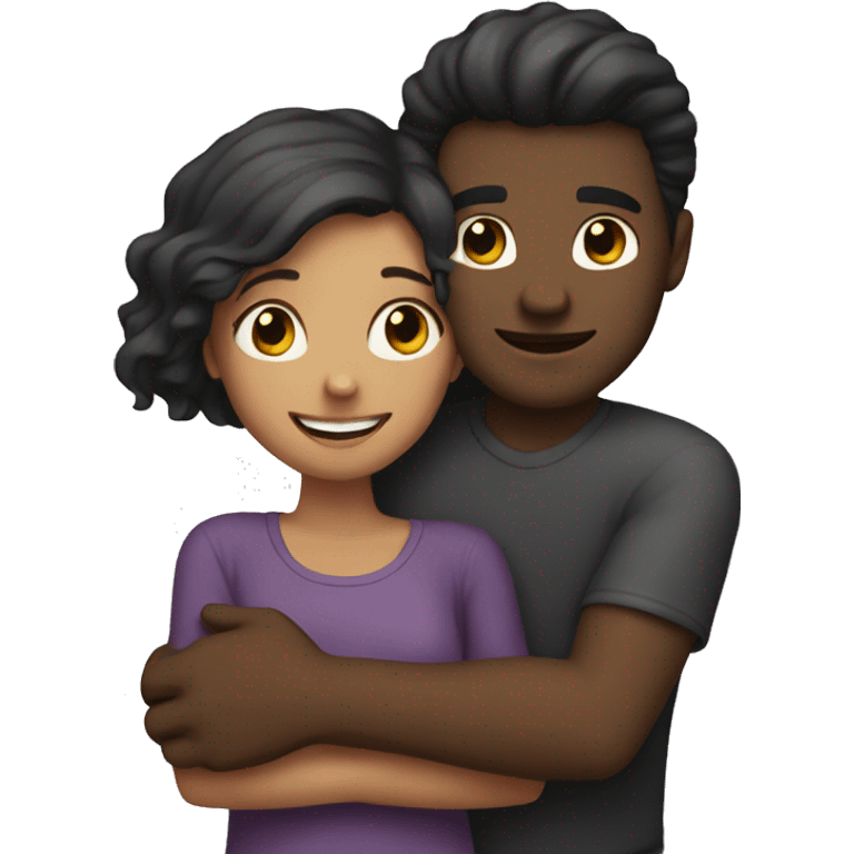 Guy and girl hugging emoji