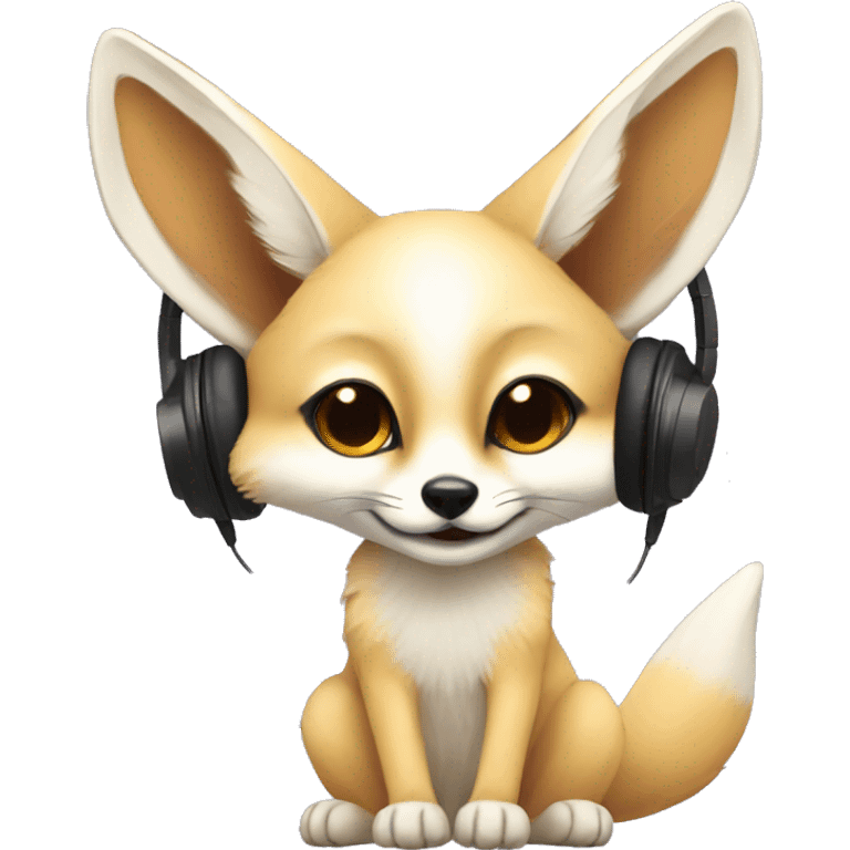 Fennec Fox in headphones emoji