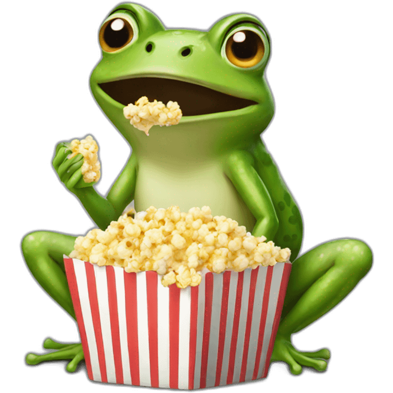 frog eating popcorn emoji