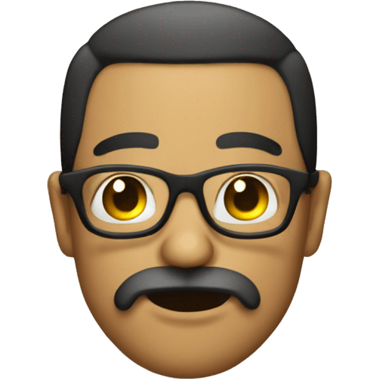 Mexican man with beard and glasses and cross necklace picking his nose emoji