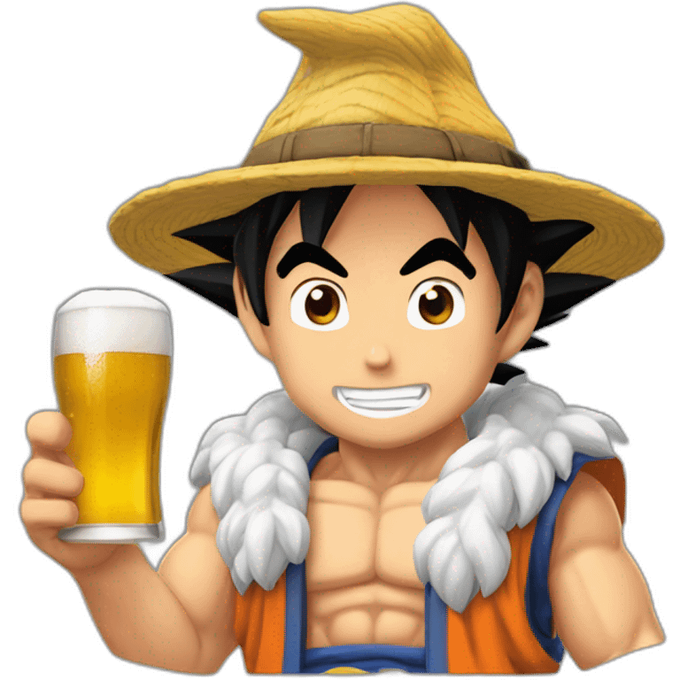 Goku qui boit une bière emoji