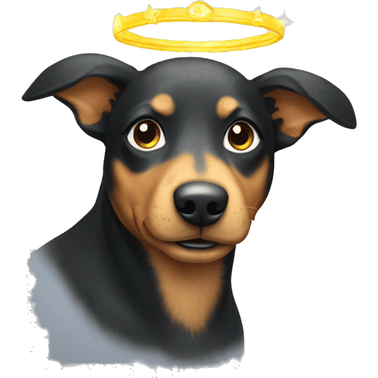 kelpie dog with angel halo emoji