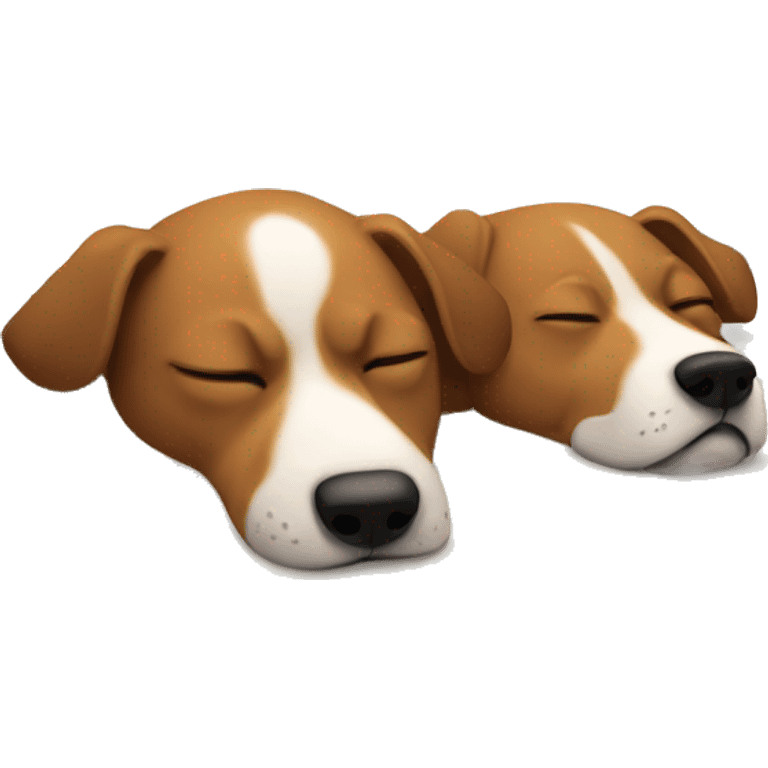 2 Dogs sleeping on a Bed emoji